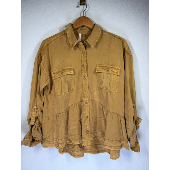 Women's Anthropologie Pilcro‎ Mustard Swing Top Size Medium NEW - Picture 2 of 9